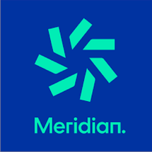 Meridian Energy logo in blue square
