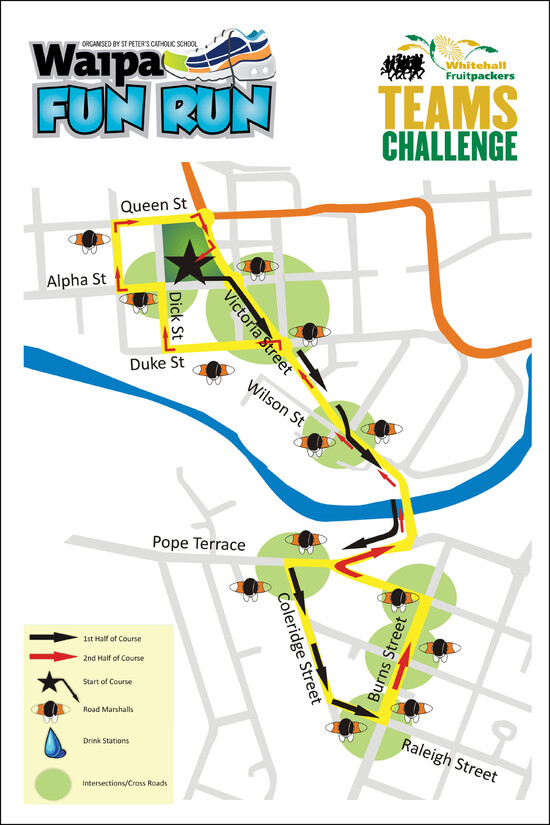 View the course map for the Waipa Fun Run Teams Challenge