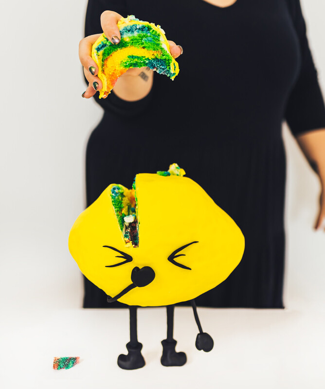 Told you it was cake. - Glorious, rainbow goodness was shared with colleagues, clients and friends to say thank you for the support over the past 10 years.