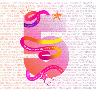 5 year graphic featuring all the names of the women who have been in the magazine