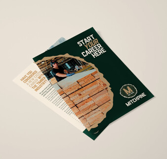 Mitchpine A5 product flyer