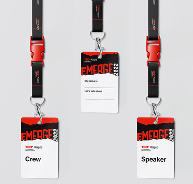 3 lanyards with TEDx graphics