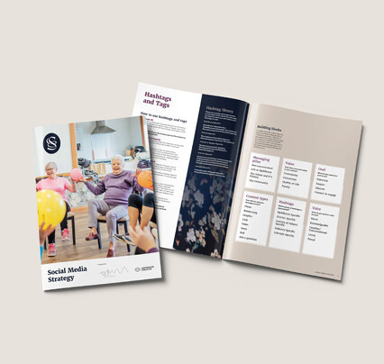 Social media strategy cover and spread