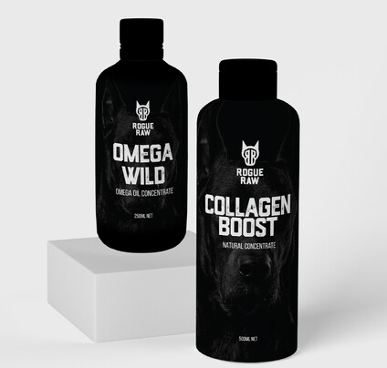 Rogue Raw supplement black bottles