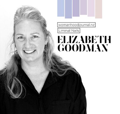 Social media graphic of a woman in black and white