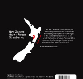 Back of frozen strawberry packaging