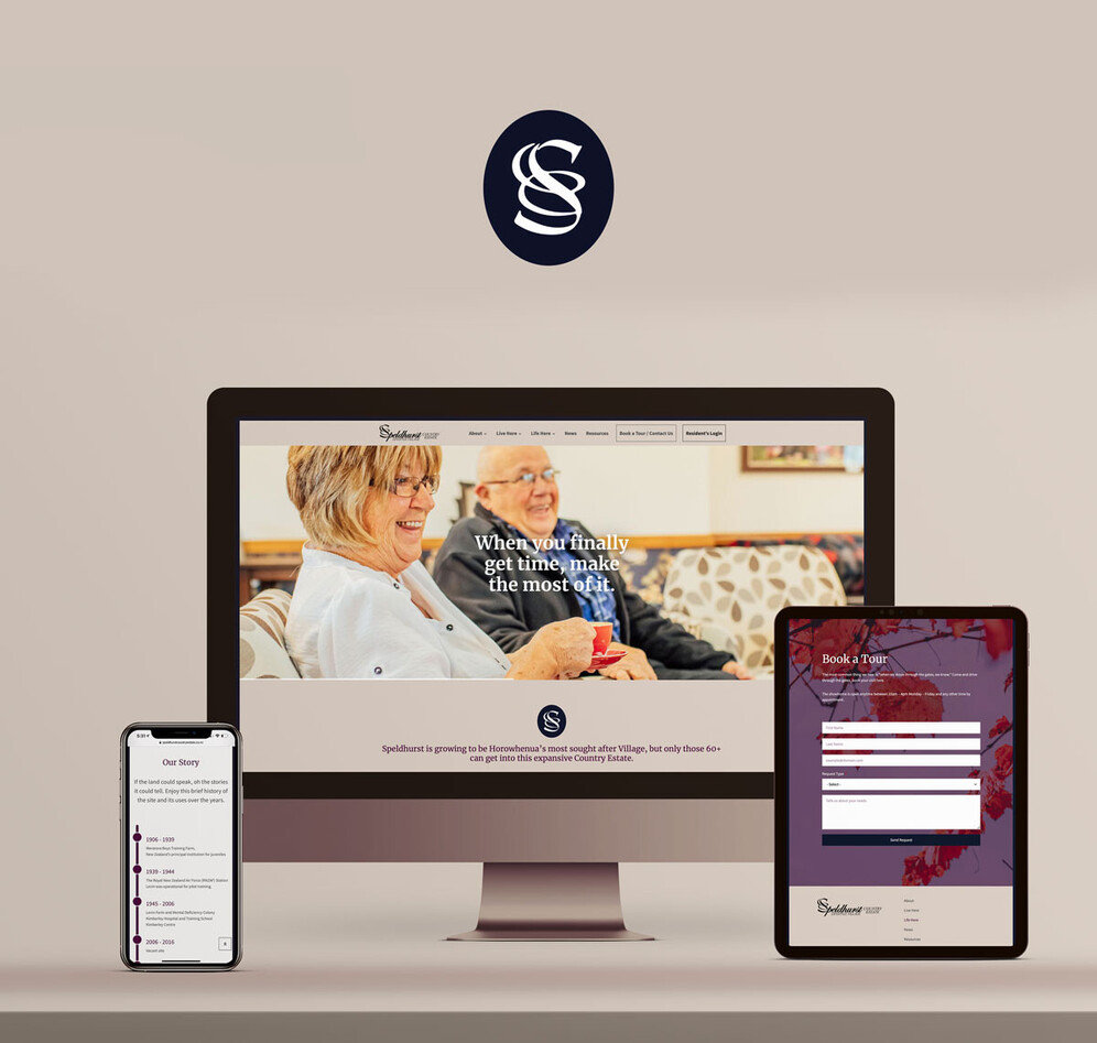 Speldhurst website open on mac, ipad and iphone