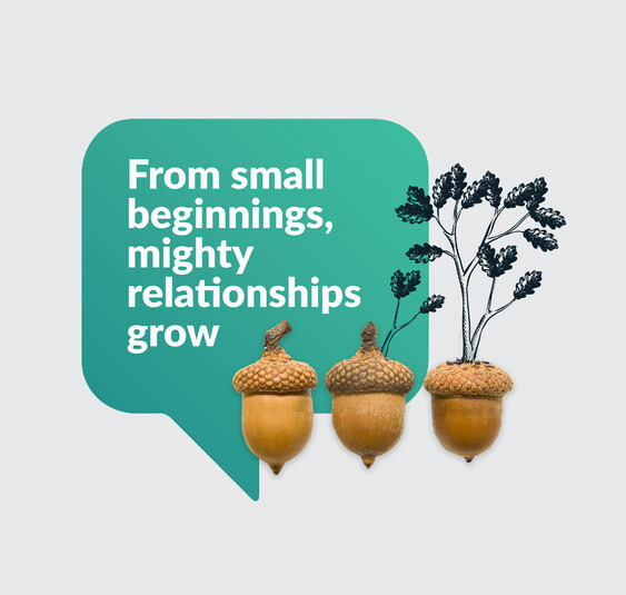 speech bubble with acorns