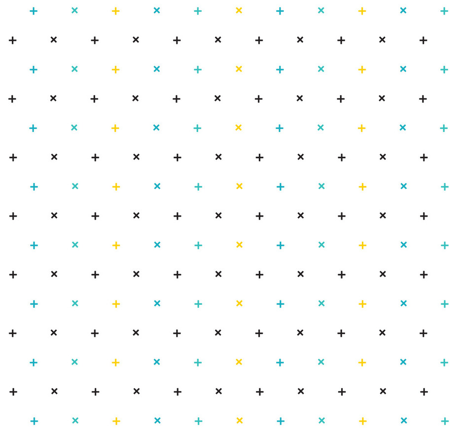 CAS brand pattern featuring addition and multiplication symbols in brand colours