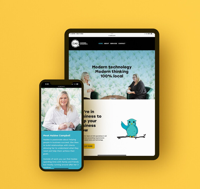CAS ipad and iphone with webpage open