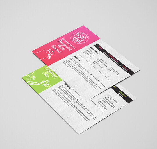 Taste trail recipe cards