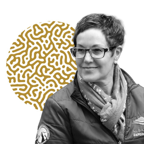 Sally Duxfield graphic with brain pattern