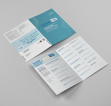 Feedback form, back and front on grey 