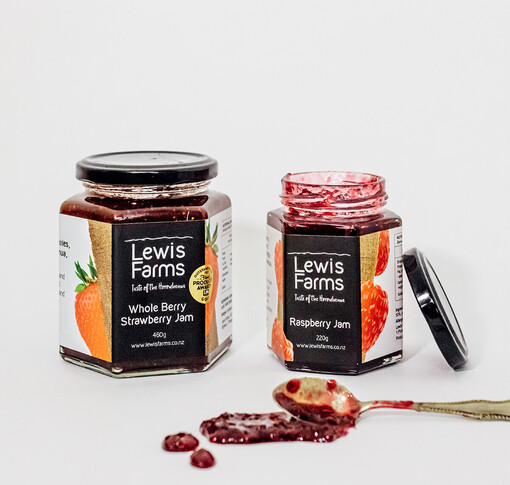 Whole berry Strawberry Jam and Raspberry jam