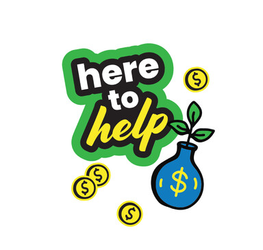 Here to help digital sticker