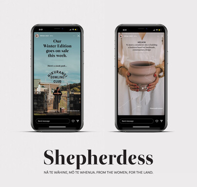 Shepherdess social media story graphics on iphones