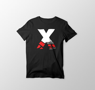 black TEDx T-shirt with 2022 X graphic