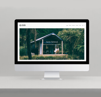 Arete website open on a iMac