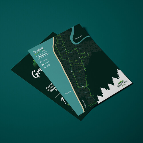 Mock up of an infographic - map of marathon route.