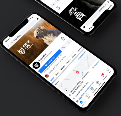 Rogue Raw Facebook page open on an iphone