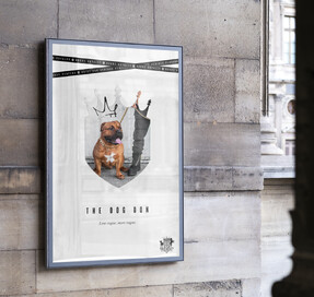 Rogue Royalty ad poster on a stone wall