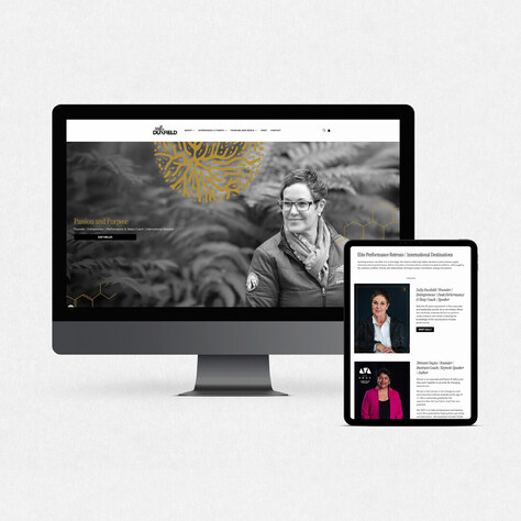 Sally Duxfield website on a desktop and ipad