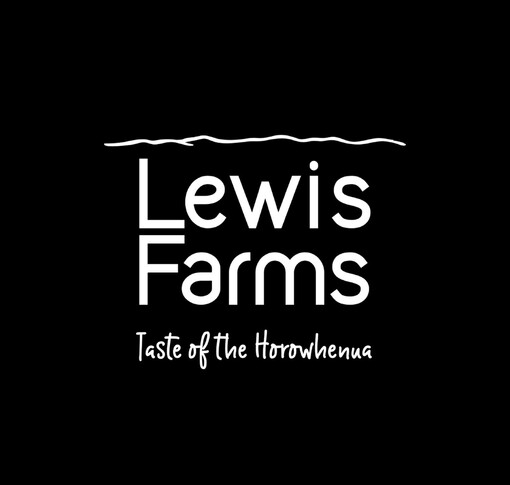 Lewis Farms logo, white on black