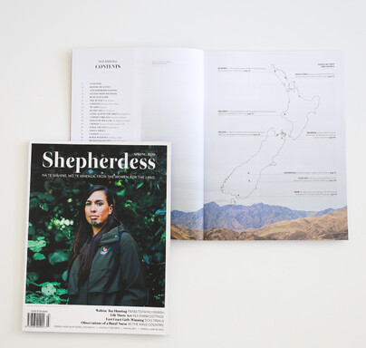 Shepherdess spring 2020 cover and contents spread