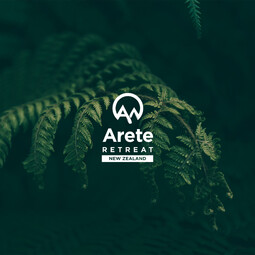 Arete Logo on a photograph of a fern