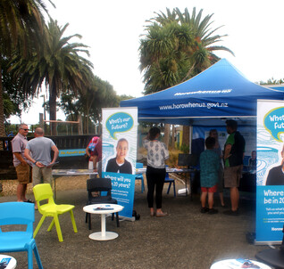 Pull up banners set up at a consultation event