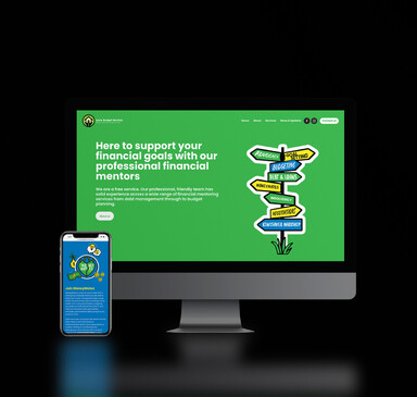 Levin Budget Service website open on iMac and iphone