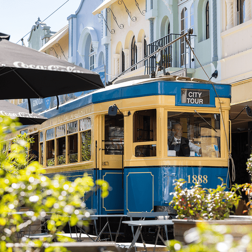 Tram on a city tour in Christchurch