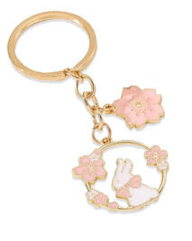 Bunny with Flowers Keyring - PRICE $9.99- - - - - - - - - -ADD TO CART >