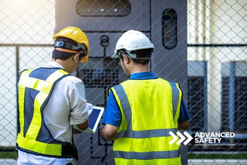 Construction workers, hi vis vest, industrial