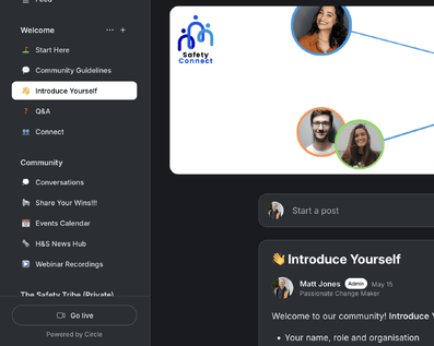 Safety Connect introduce yourself to your health and safety community