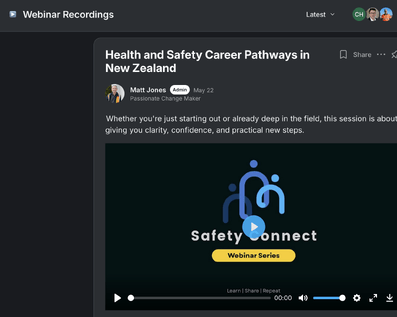 Safety Connect online learning for the health and safety community