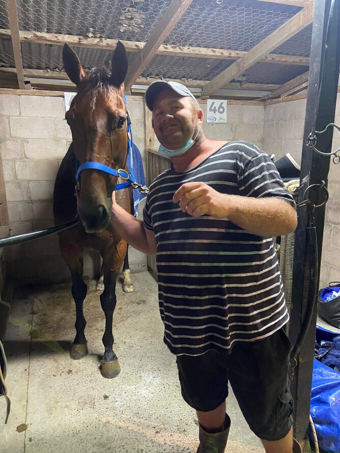 Local lad Ewen looking pretty proud after Taipo's win