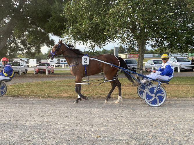 Crusader heading onto the track before his win