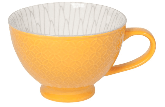 Now Designs - Yellow Stamped Latte Stoneware Mug