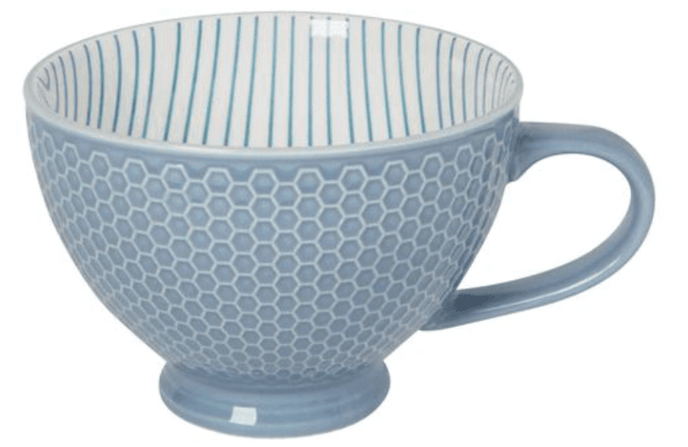 Now Designs - Slate Blue Stamped Latte Stoneware Mug