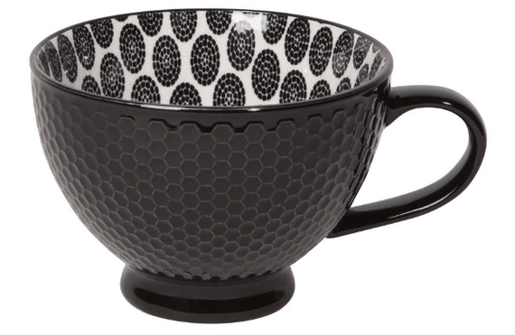 Now Designs - Slate Blue Stamped Latte Stoneware Mug