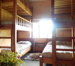Ruapehu accommodation with a bunkroom