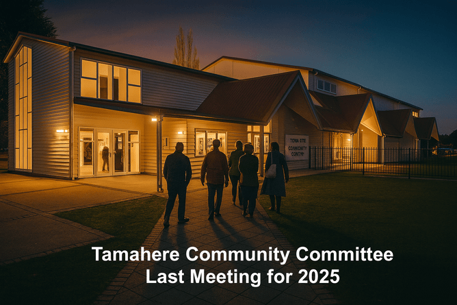 Tamahere Community Centre at dusk