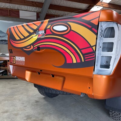 Ute branding in progress back