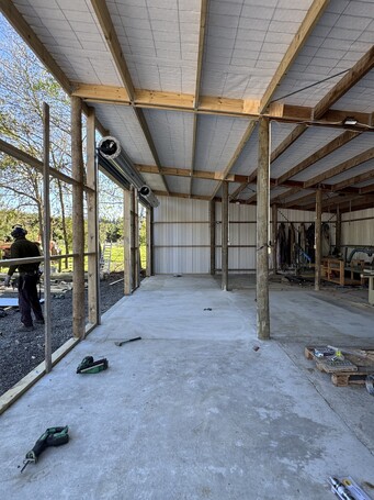 adding paper to existing pole shed
