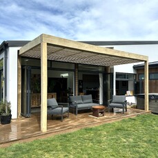 timber pergola slatted roof cashmere canterbury prolam posts 