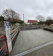 broom finish concrete with strip drain broadfield school