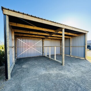 horse stable 2 bay pole shed small pole shed