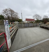 broom finish concrete with strip drain broadfield school