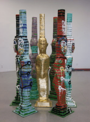 Tāwera Tahuri (detail) Tamanui Seven Generations 2010 - Fibreglass and Enamel